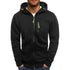 Cotton Mens Hoodies Zipper Sports Casual Wear Zipper 2019 Fashion Tide Jacquard Hoodies Fleece Jacket Fall Sweatshirts Coat - menochic